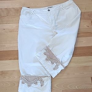 3/4 coton pants whit brodery
